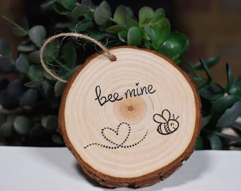 Signe décoratif de bois de Valentines, cadeau rustique de valentines, soyez des idées de cadeau de mine, décor à la maison d’abeille, signe décoratif d’abeille, signe de décor de mur de Valentines