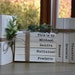 Paul Thompson reviewed Personalised decorative books, rustic book stack, stamped family names, farmhouse shelf decor