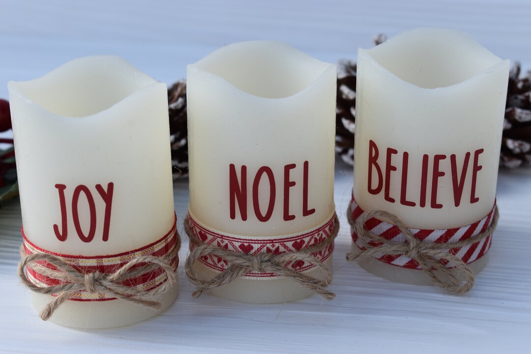 Christmas LED Candles, Christmas Table Centrepiece, Christmas Tiered