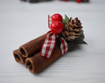 Mini cinnamon sticks bundle, Christmas tier tray, Christmas tray filler, Farmhouse Christmas gifts, Rustic Christmas coffee table decor