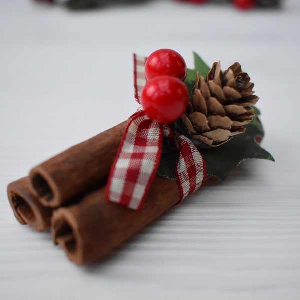 Mini cinnamon sticks bundle, Christmas tier tray, Christmas tray filler, Farmhouse Christmas gifts, Rustic Christmas coffee table decor