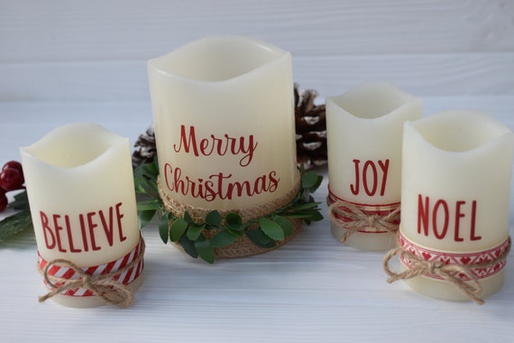 Lot De 6 Tatouages Transfert Eau Pour Bougies De Noël - Autocollants Décoratifs, Motifs Festifs