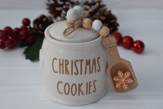 Small Cookie Jar Canister 'cookies' Basket Weave Cookie Handle