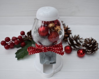 MINI Christmas gumball machine, Christmas tiered tray, Christmas baubles decor, Farmhouse Christmas decor, Christmas baubles gumball machine