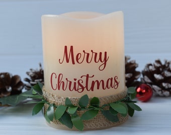 Christmas LED candle, Christmas table centrepiece, Christmas tiered tray, Festive flickering candle, Christmas shelf decor, Christmas gifts