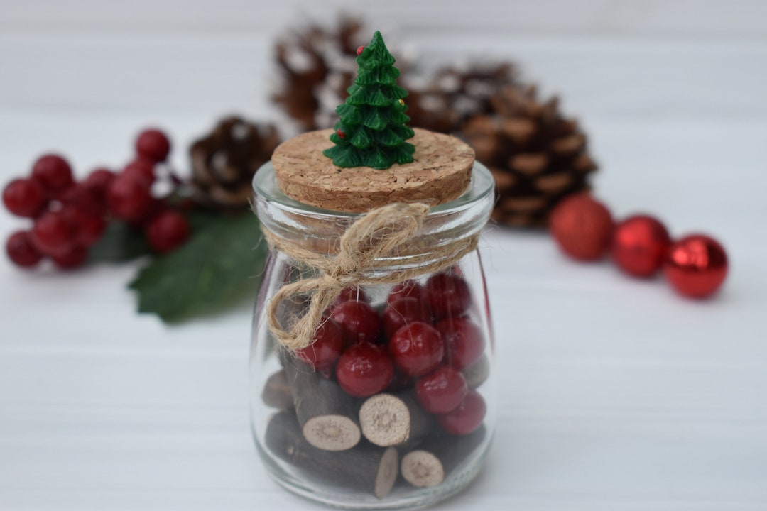 Mini Christmas Tree Glass Jar Christmas Tiered Tray Etsy