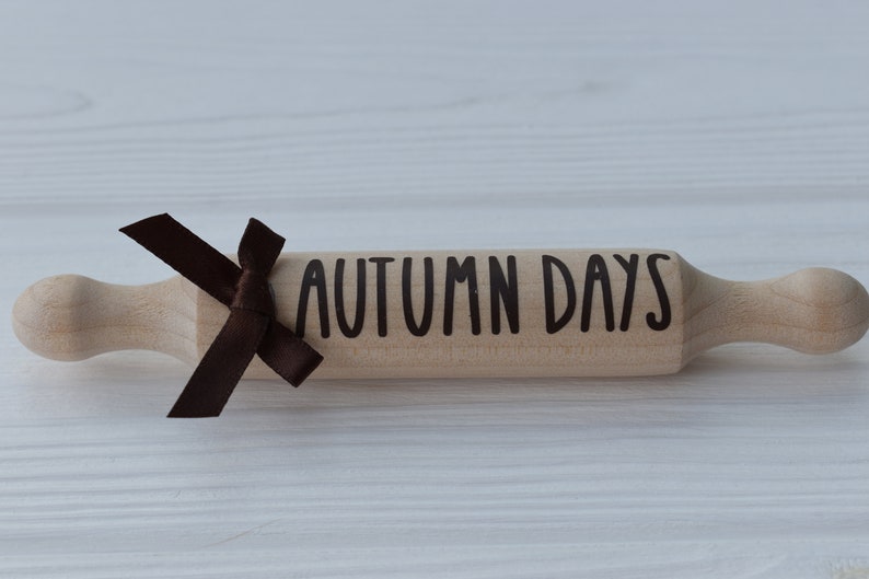 Autumn mini rolling pins, Autumn tiered tray decor, Fall kitchen decor, Rae Dunn style farmhouse decor image 8