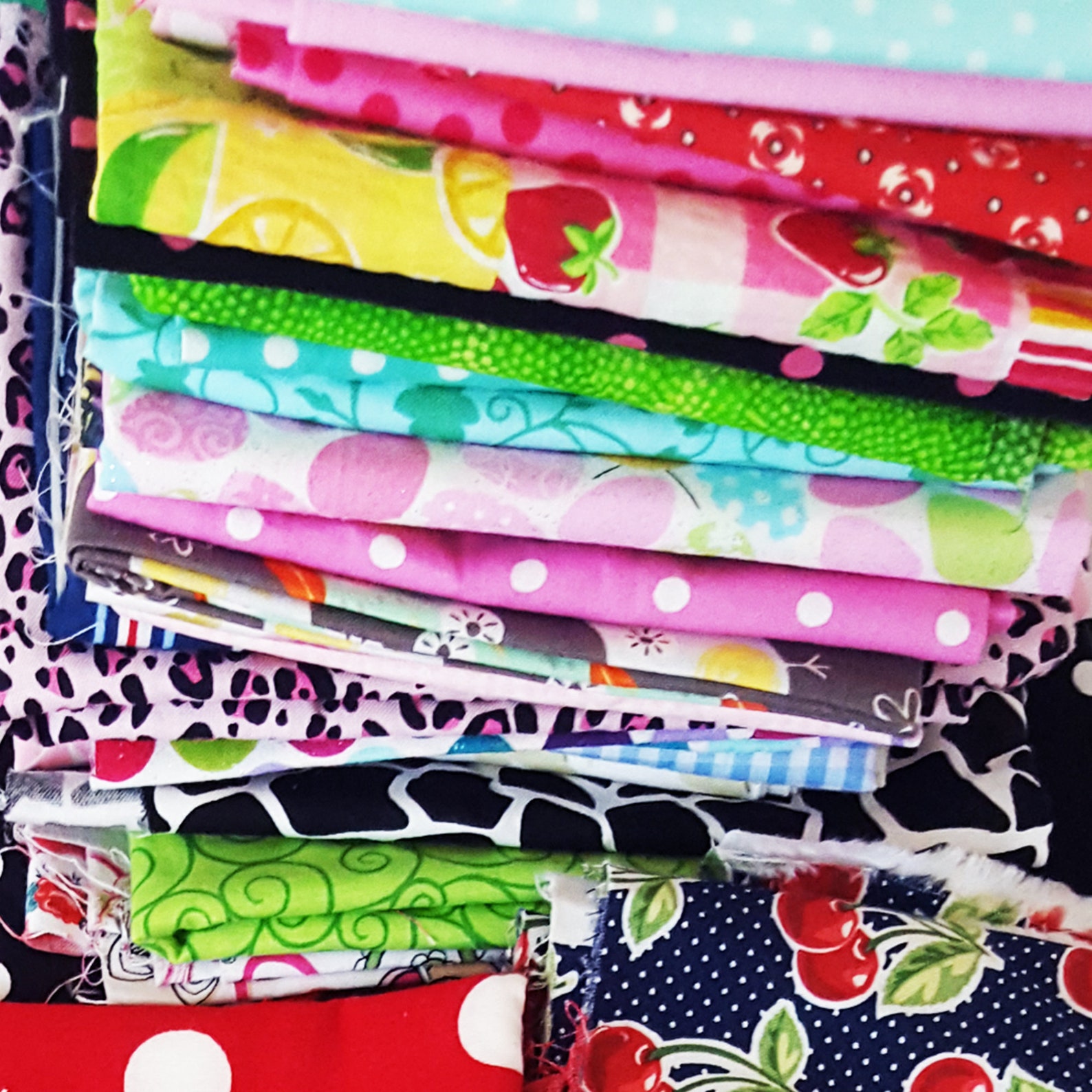 1 LB Quilters Stack 100 Cotton Fabric by the Pound Just Over Etsy