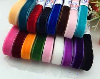 Velvet ribbon 1cm, 3/8" width / Wholesale ribbon / ribbon by the yard