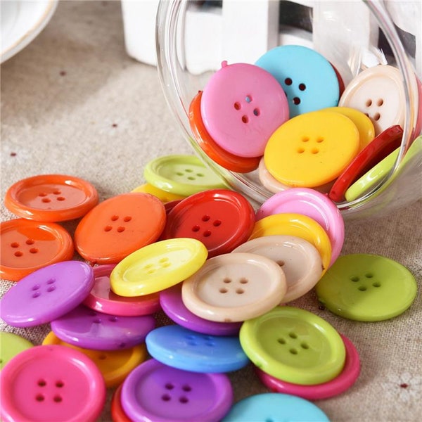 Colorful 1" Shiny Resin Buttons 25.4mm  Mask Making Supplies, Clothing, Sewing, Crafts Scrap book Button art, green lavender, lilac, red