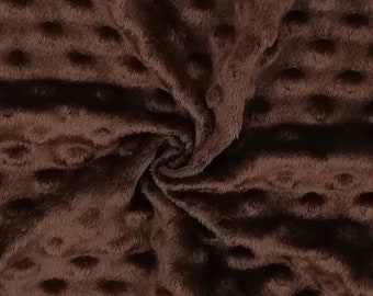 Chocolate Brown Minky Dot, 1 Yard Piece, High Quality Minky Fabric, Smooth Minky Fabric, Minkee