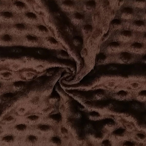 Chocolate Brown Minky Dot, 1 Yard Piece, High Quality Minky Fabric, Smooth Minky Fabric, Minkee