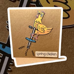 Tarjeta de felicitación divertida de Spring Chicken