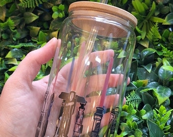 Colour changing Saber Libbey Can Cup - Drinking Glass - Colourful Cganging cup - Lightsabers - Geeky Gift