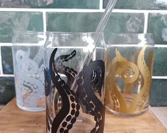 Dark decor - Tentacle Libbey Can Cup - Drinking Glass - octopus/ tentacle lover - valentines/ galentine gift