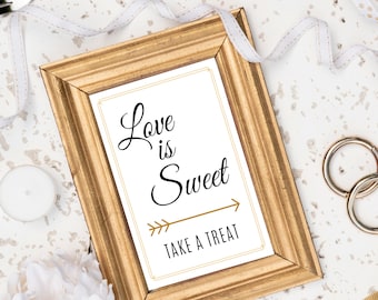 Love is Sweet Take a Treat Printable Sign for Weddings, Birthday Parties, Bridal Showers, Baby Showers, Corporate Events *INSTANT DOWNLOAD*