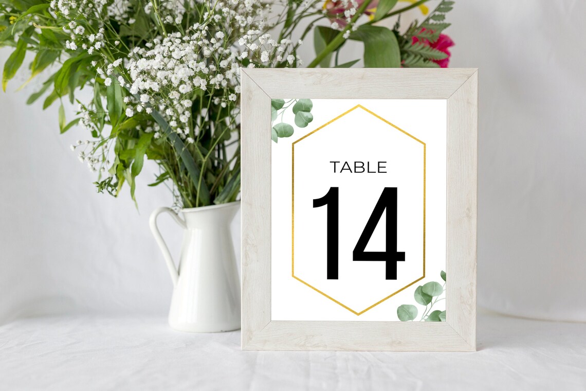 Printable Table Numbers 1-30 for Weddings, Birthday's, Bridal Showers ...