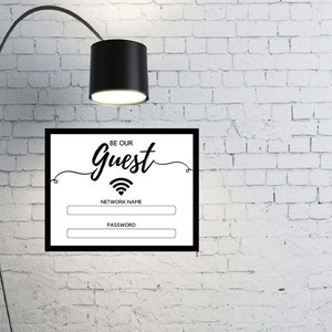 Be Our Guest Printable Wifi Sign for Home or Office 8x10 - Etsy