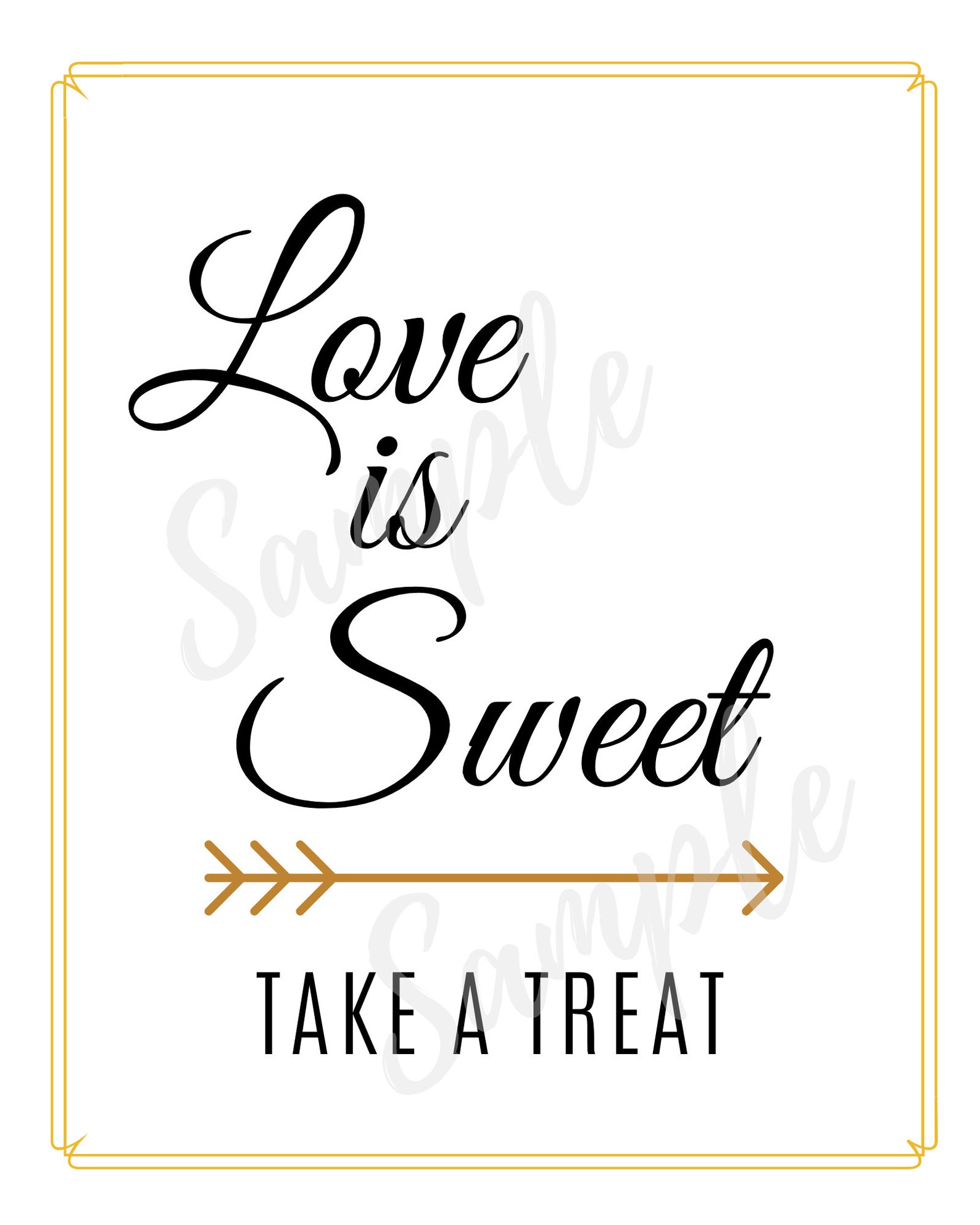 Love is Sweet Take a Treat Printable Sign for Weddings | Etsy