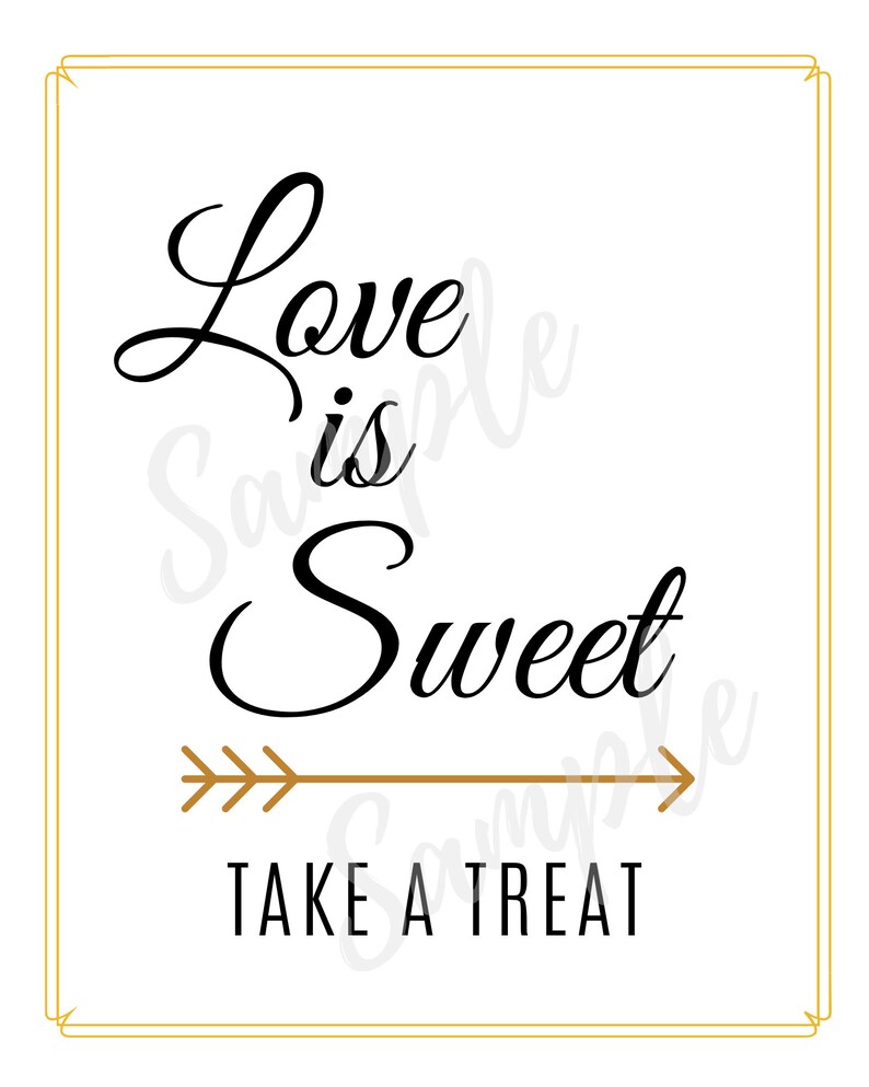 Love is Sweet Take a Treat Printable Sign for Weddings - Etsy