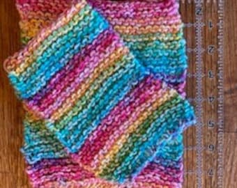 Set of 2 Washcloths Cotton Handmade Knit