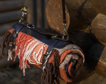 Yoga Mat Strap ,Leather blanket strap, Leather carrier for picnic blanket, camping accessories,Custom blanket strap, blanket roll, trip