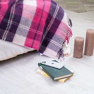 Gran manta de lanzamiento de lana de oveja ecológica natural grande, manta de lana Merino totalmente natural, manta de lanzamiento de lana