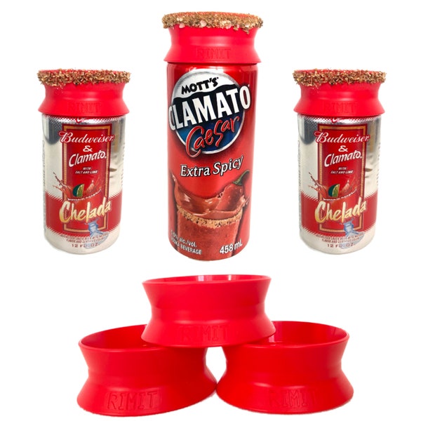 RIMIT 3-Pack | Snap en plastique sur le bouchon pour ajouter Rimmer à des Caesars en conserve, Bloody Marys, Beer | Activités de plein air, Sports, | des athlètes Rouge