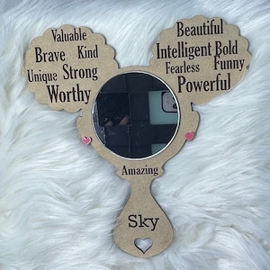 Afro Girl Affirmation Mirror