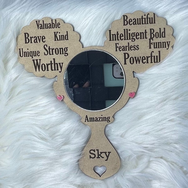 Afro Girl Affirmation Mirror