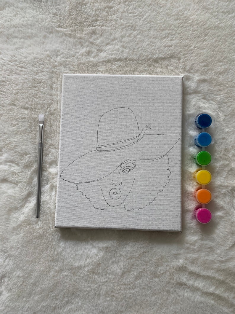 Pre-drawn canvas/Paint Party Kit | Etsy