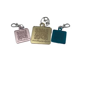 Mirror Acrylic Engraved QR code Keychain
