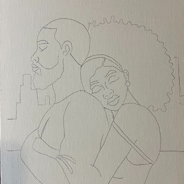 Pre-Drawn Canvas (Love)