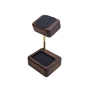 Walnut leather watch stand Solid Wood holder