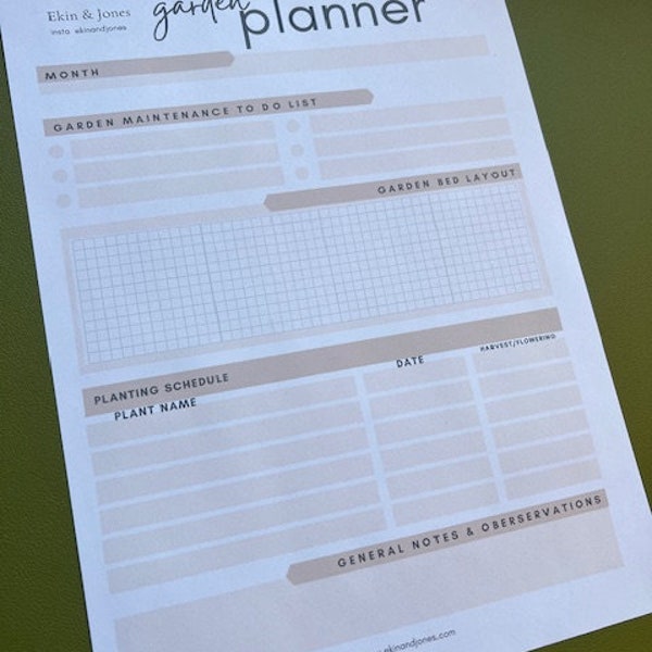 Garden Planner Printable, Gardening monthly planner, Gardening Log, Gardening Organiser, Garden Journal