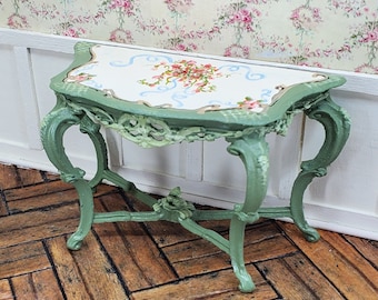 Miniature French Hand Painted Console Side Table