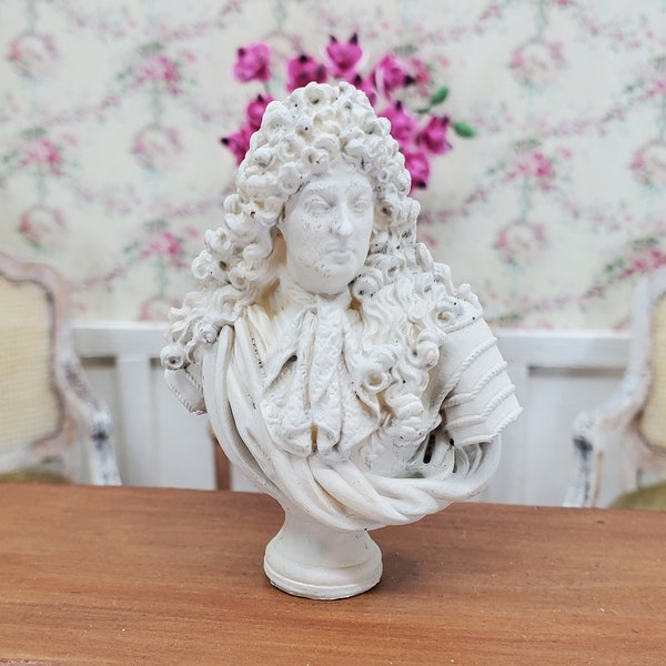 French Miniature Bust of Louis XIV The Sun King Dollhouse