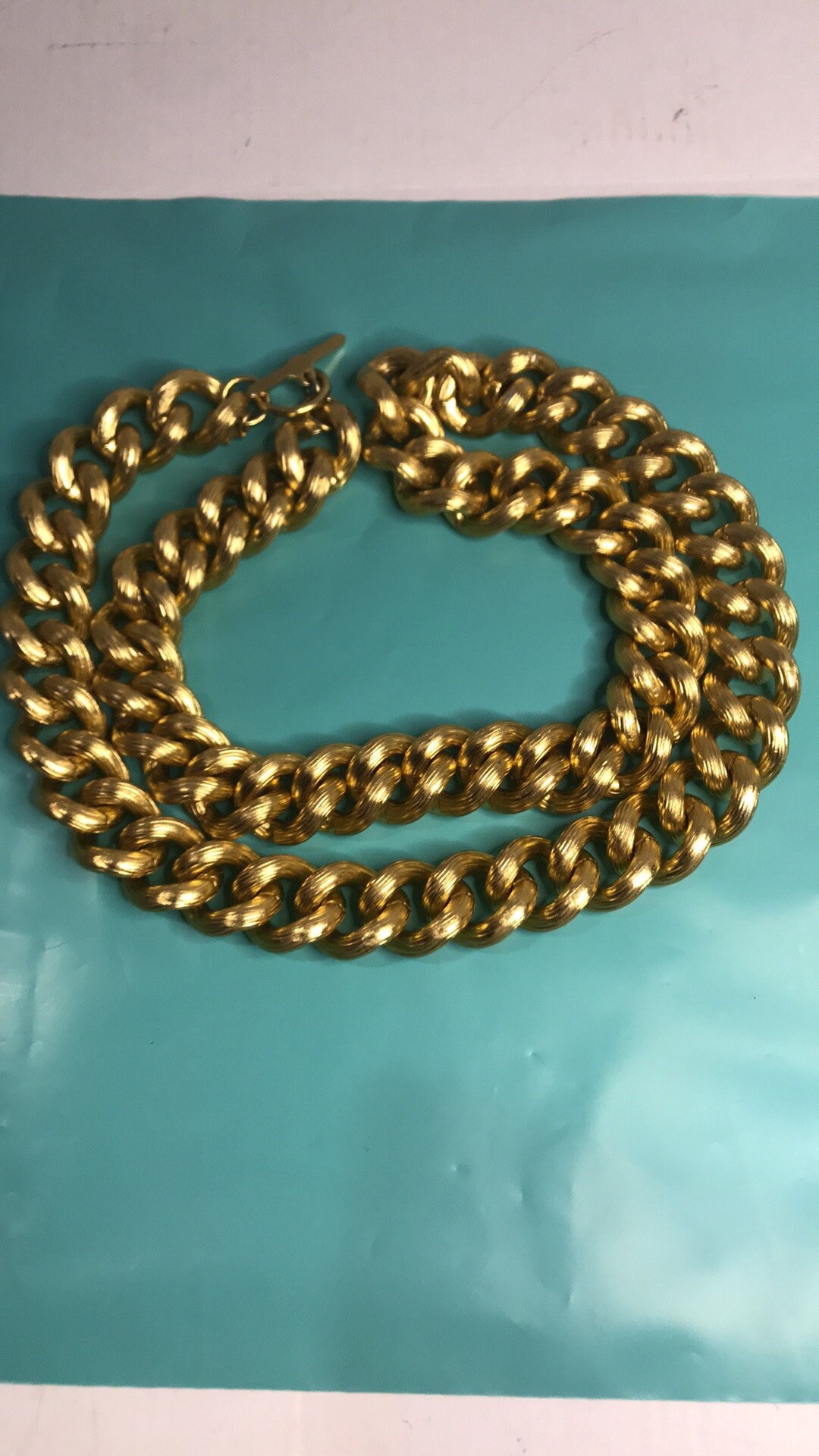 Vintage Anne klein gold tone lion heads chain belt Vintage ANNE KLEIN Gold Omega Chain Belt Iconic Lion Head  main image 4