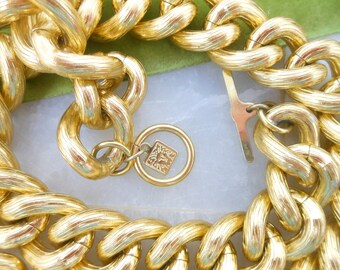 Vintage Anne Klein Gold-tone Heavy 30” Chain or Chain Belt  display picture 1