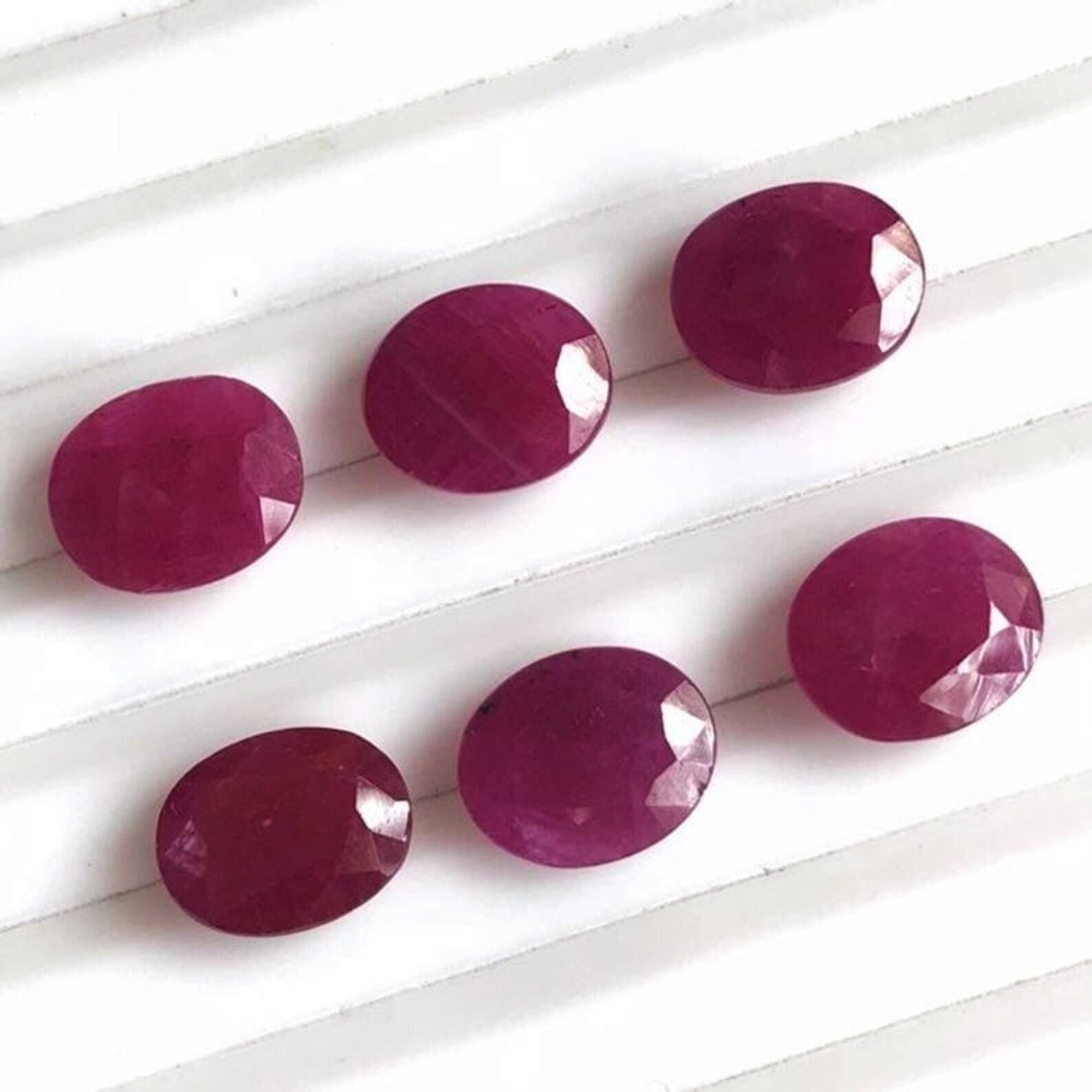 Natural Ruby Gemstones 6X8 mm Oval Shape Faceted Precious Etsy