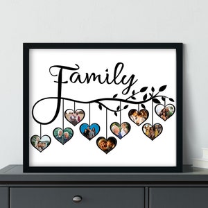 Family Tree Photo Collage | Custom Family Tree Heart Photo Collage | Christmas Gift Idea | Birthday Gift |  Family Photo Collage