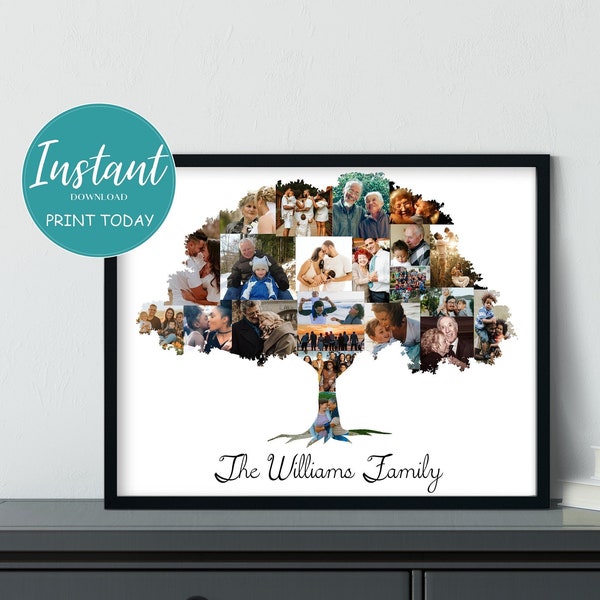 Family Tree Photo Collage | Custom Family Tree Photo Collage | Anniversary Gift | Birthday Gift |  Family Photo Collage