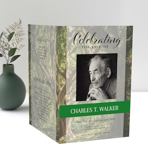 Funeral Program Template for Man  | Obituary Template to Honor Your Loved One | Celebration of Life Program  - A111