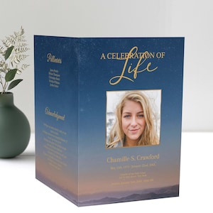 Editable  Funeral Program Template |  Obituary Template| Celebration of Life Program | Memorial Program - B108