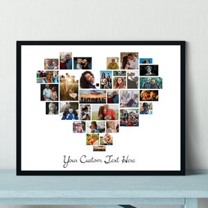 Heart Photo Collage | Valentines Day Gift Ideas | Anniversary Gift | Birthday Gift | Gift for Mom | Family Photo Collage