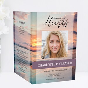 Editable  Funeral Program Template for Woman |  Obituary Template | Celebration of Life Program |  Memorial Program Template |   A119