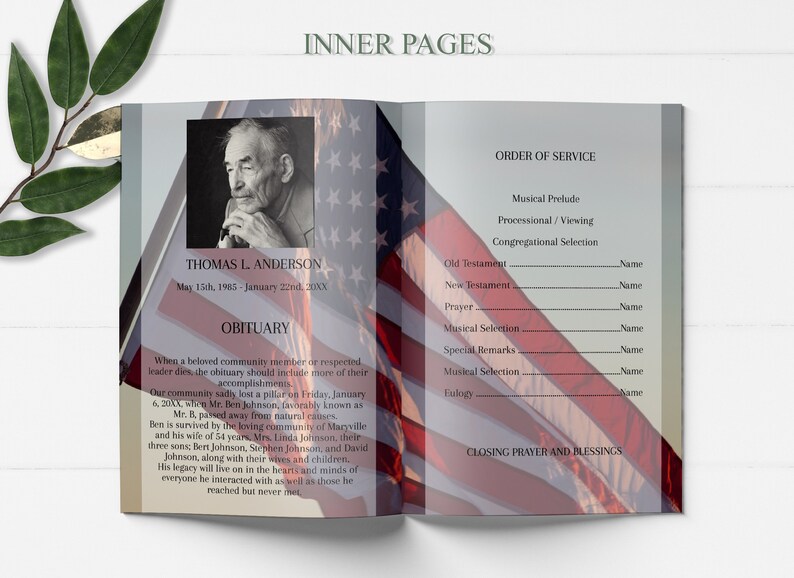 american funeral program template, Editable Obituary template with photo collage, 4 page funeral program template, editable funeral program template, celebration of life template, order of service, editable obituary template, in loving memory,