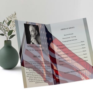 american funeral program template, Editable Obituary template with photo collage, 4 page funeral program template, editable funeral program template, celebration of life template, order of service, editable obituary template, in loving memory,
