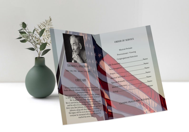 american funeral program template, Editable Obituary template with photo collage, 4 page funeral program template, editable funeral program template, celebration of life template, order of service, editable obituary template, in loving memory,