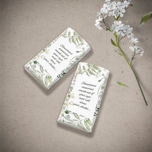 Greenery and Gold Tissue Wraps | Greenery & Gold Memorial Keepsake | Greenery Eucalyptus Celebration of Life Favors | B102